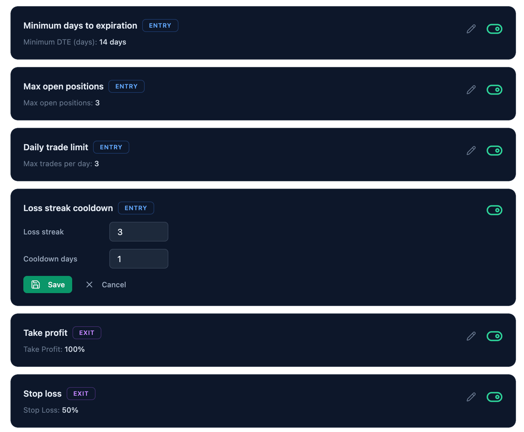 Rule Builder Customize Your Entry Discipline StrikeRule Website